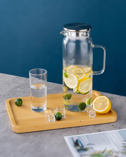 1.5L Glass Pitcher with Stainless Steel Lid