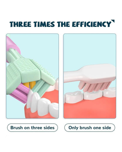 V-Shaped Three-Sided Toothbrush