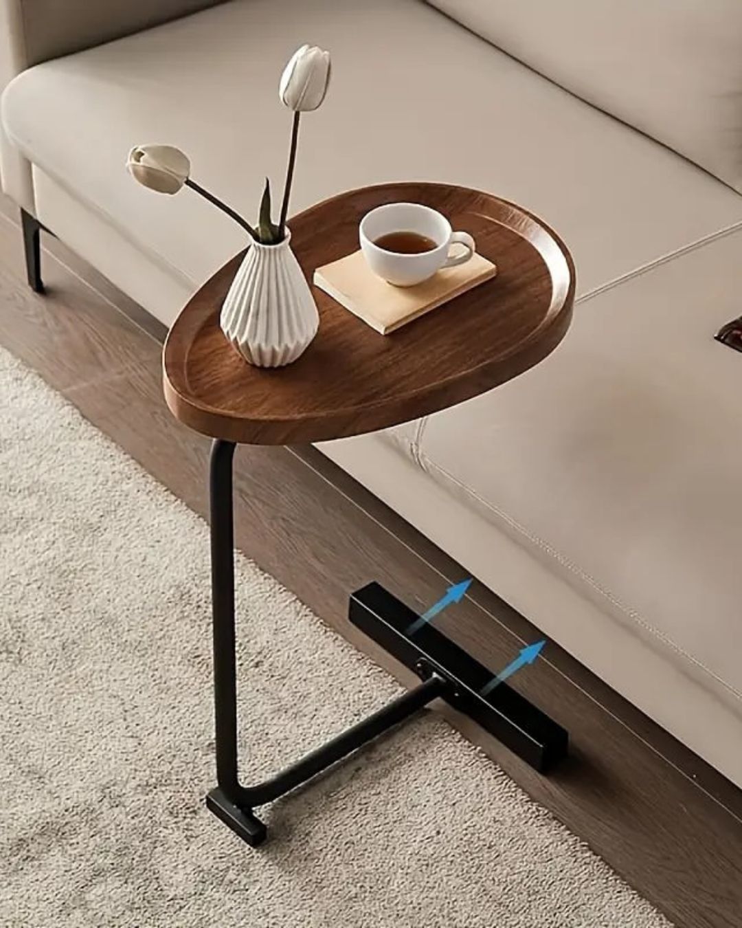 C-Shaped End Table for Couch