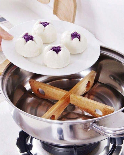 Bamboo Cross Pot Stand