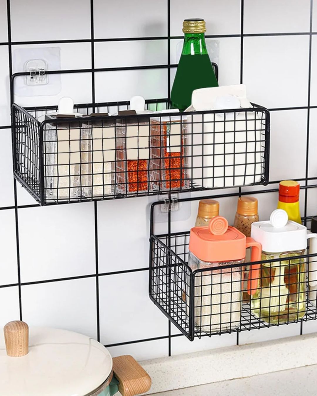 Wall-Mounted Metal Storage Basket