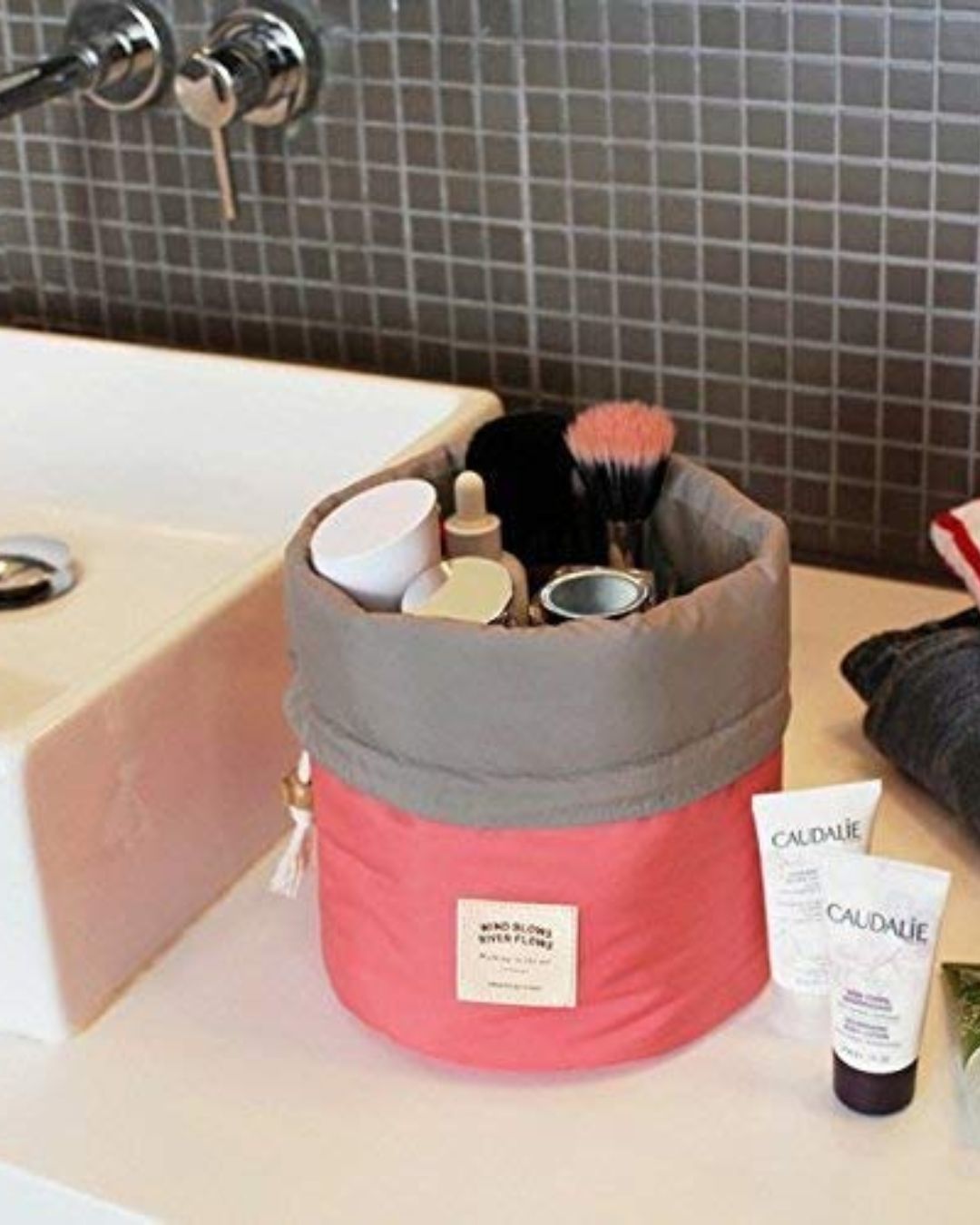 Makeup & Toiletries Barrel Bag