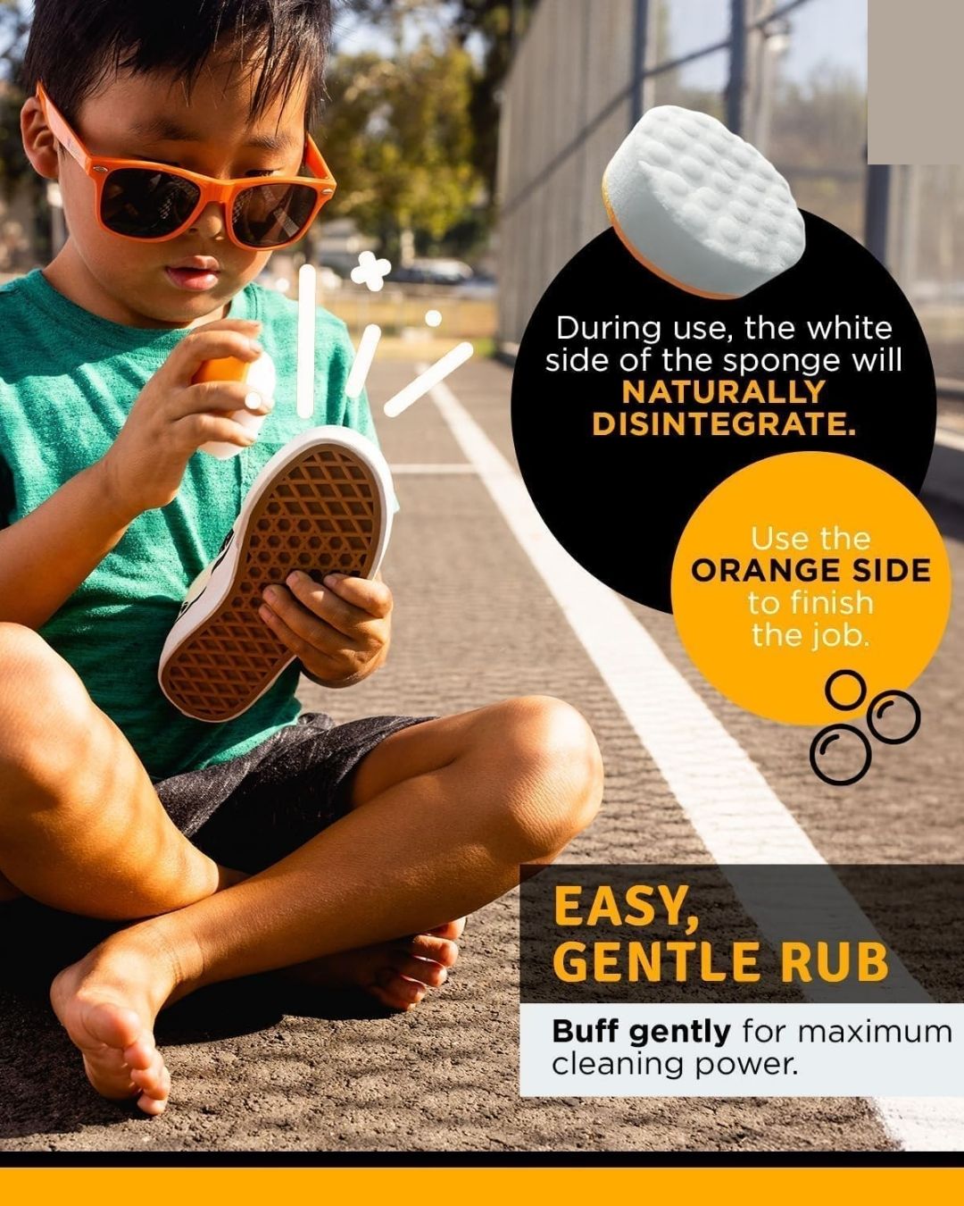 Dual-Sided Sponge for Whitening Shoes