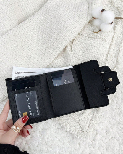 Small Leather Snap Button Wallet