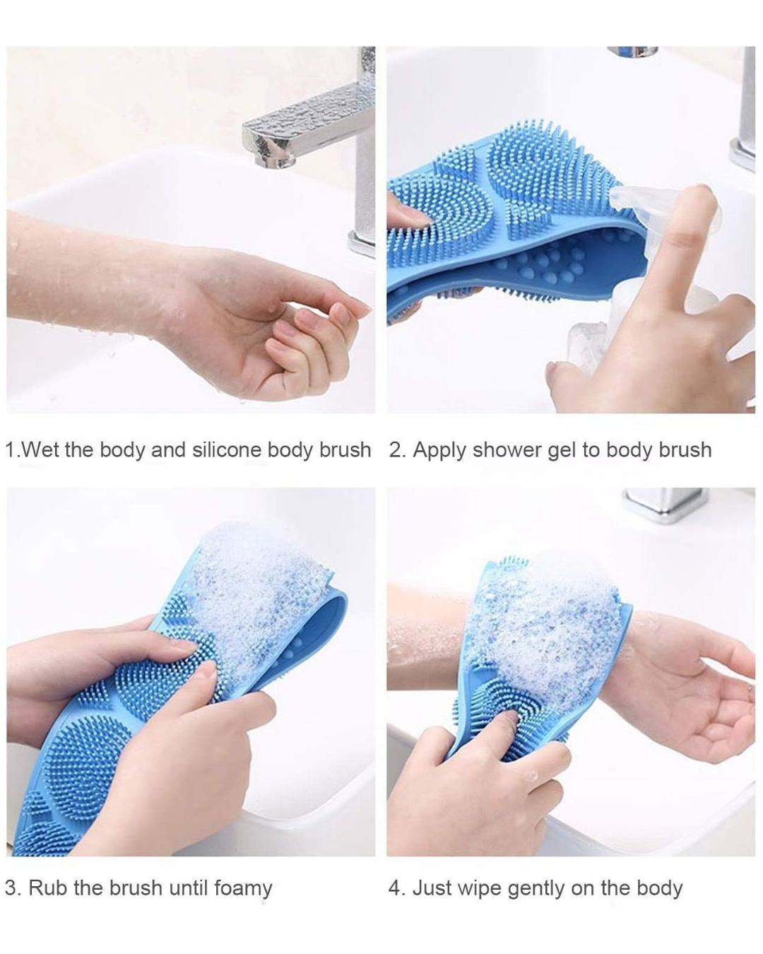 Double-sided Silicone Scrubbing Bath Brush