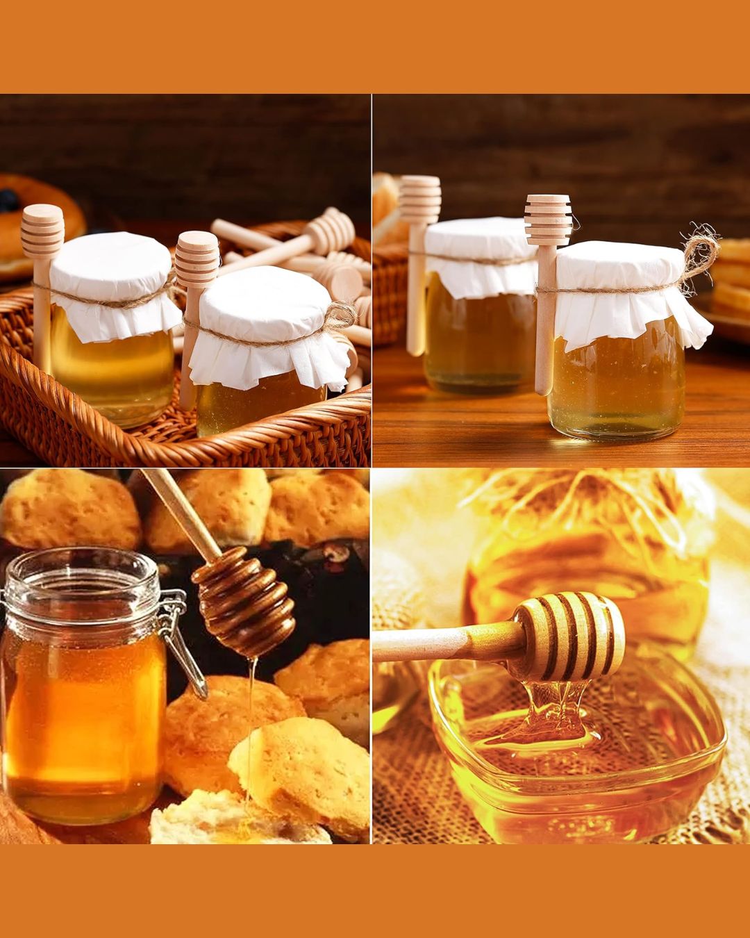Mini Wooden Honey Dippers Sticks
