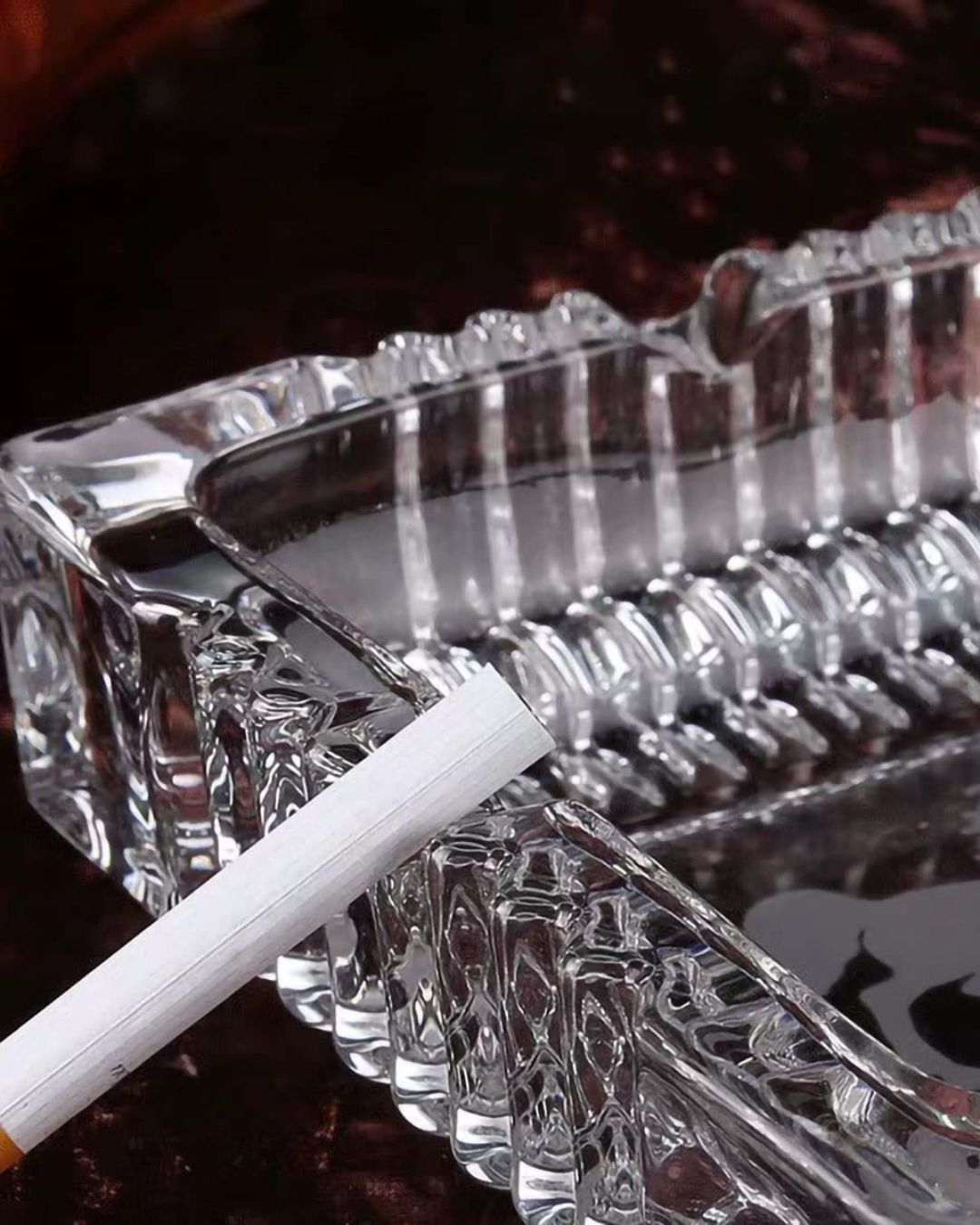 Square Crystal Glass Smoking Ashtray