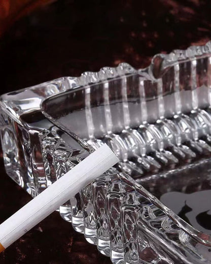 Square Crystal Glass Smoking Ashtray