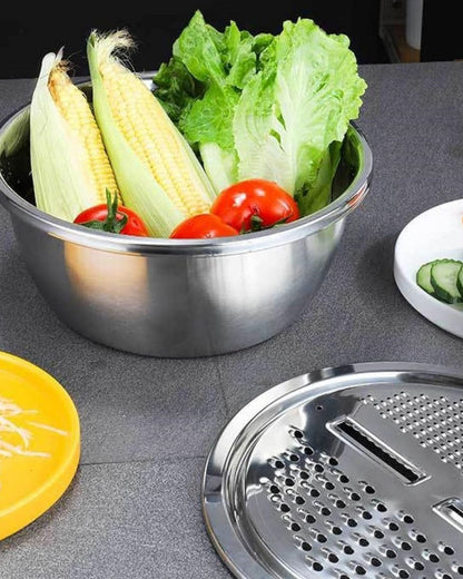 2 in 1 Stainless Steel Multifunctional Grater Basin