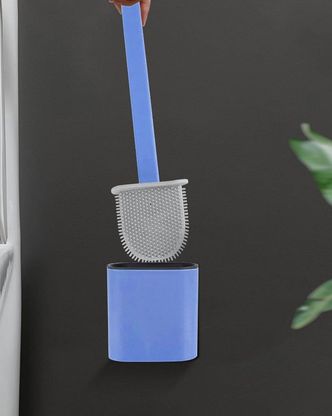 Silicone Toilet Brush with Holder1
