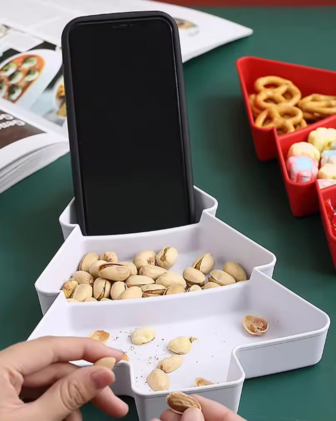 Christmas Tree Shaped Snack Tray