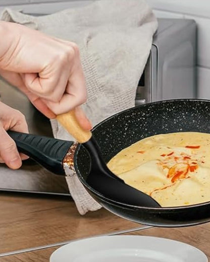 Silicone Wide Spatula Turner with Wooden Handle