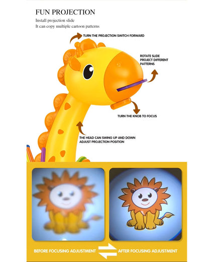 LED Projector Giraffe Drawing Table