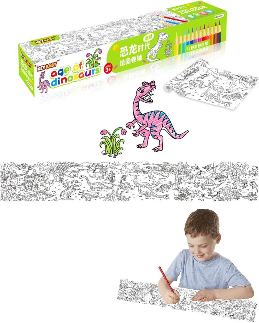 Dinosaur Coloring Paper Roll