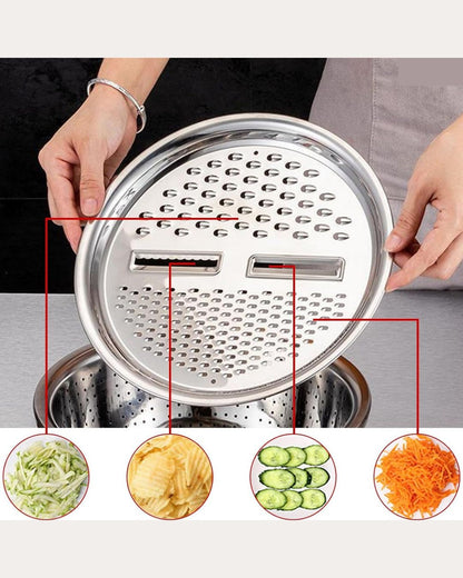 2 in 1 Stainless Steel Multifunctional Grater Basin
