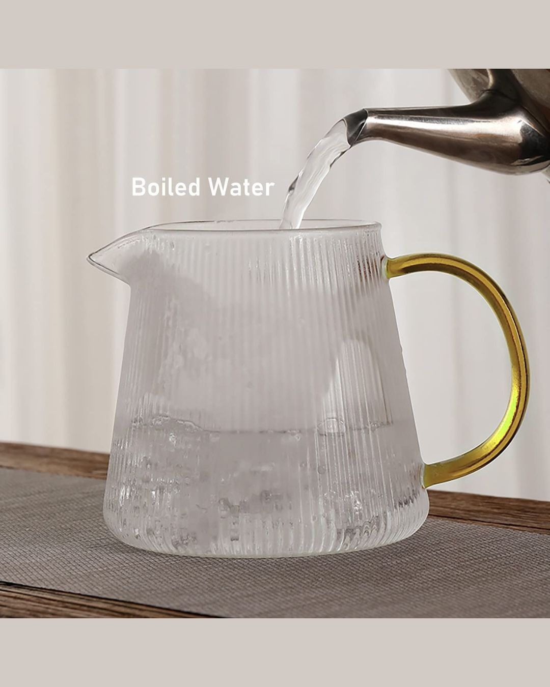 Borosilicate Glass Striped Teapot