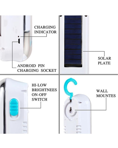 Rechargeable LED Light with Solar Panels