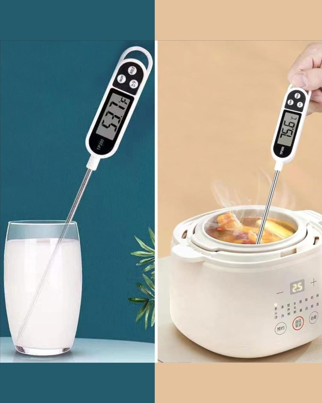 Digital Food Thermometer with LCD Display