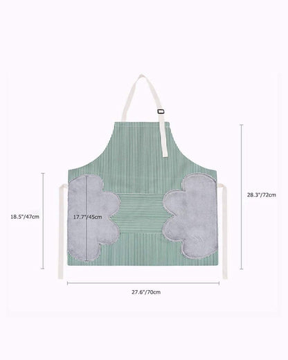 Striped Cooking Apron with Wipe Hands