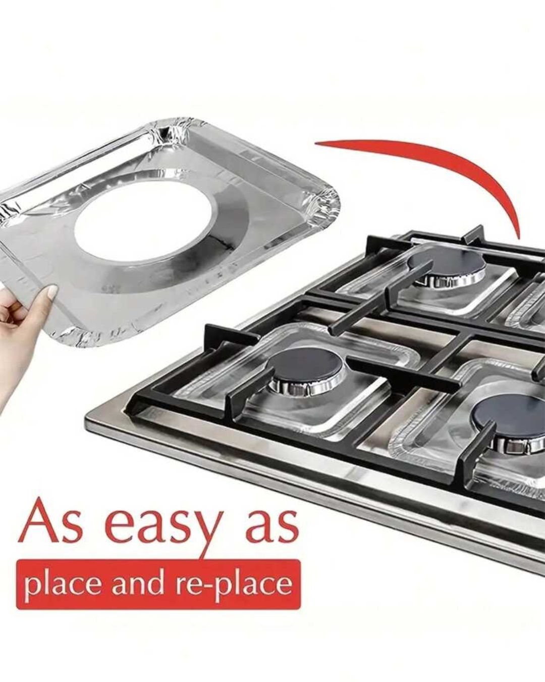 Square Aluminum Foil Gas Burner Liner
