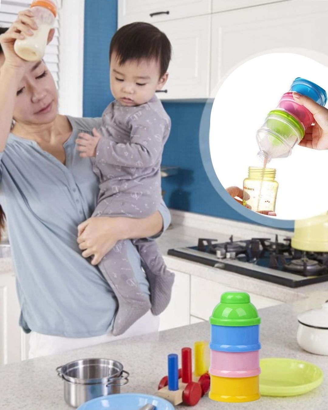 3 Layer Baby Milk Powder Container
