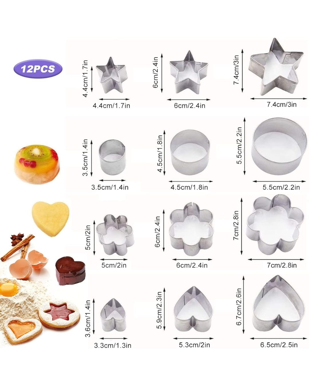 12 Pieces Cookie Cutters set