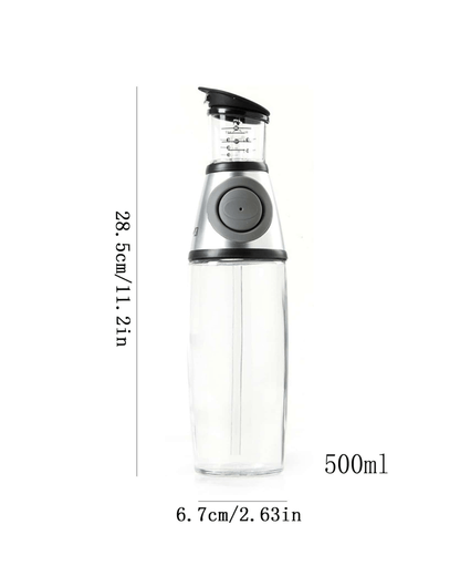 Press and Measure Glass Oil Dispenser