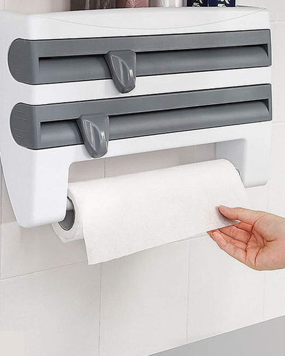 4 in 1 Wall-Mounted Plastic Cling Wrap Dispenser