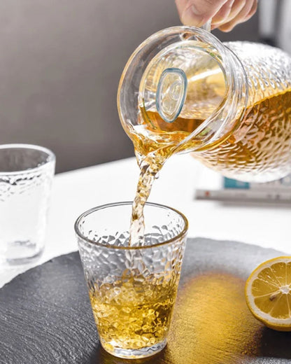 Textured Glass Jug and Tumbler Set of 5
