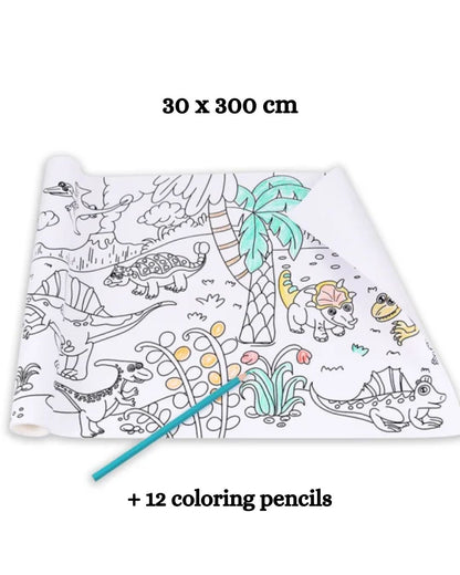 Dinosaur Coloring Paper Roll