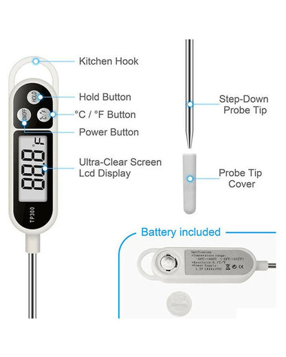 Digital Food Thermometer with LCD Display