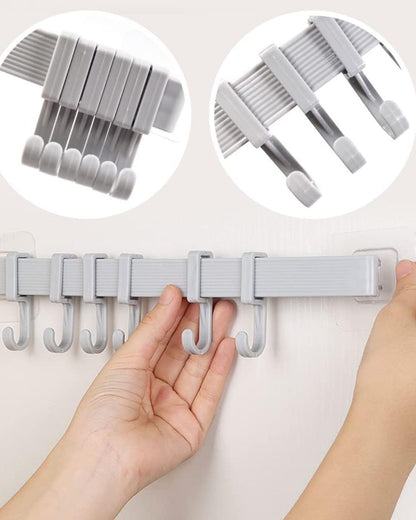 Adhesive 6-Adjustable Slider Hooks
