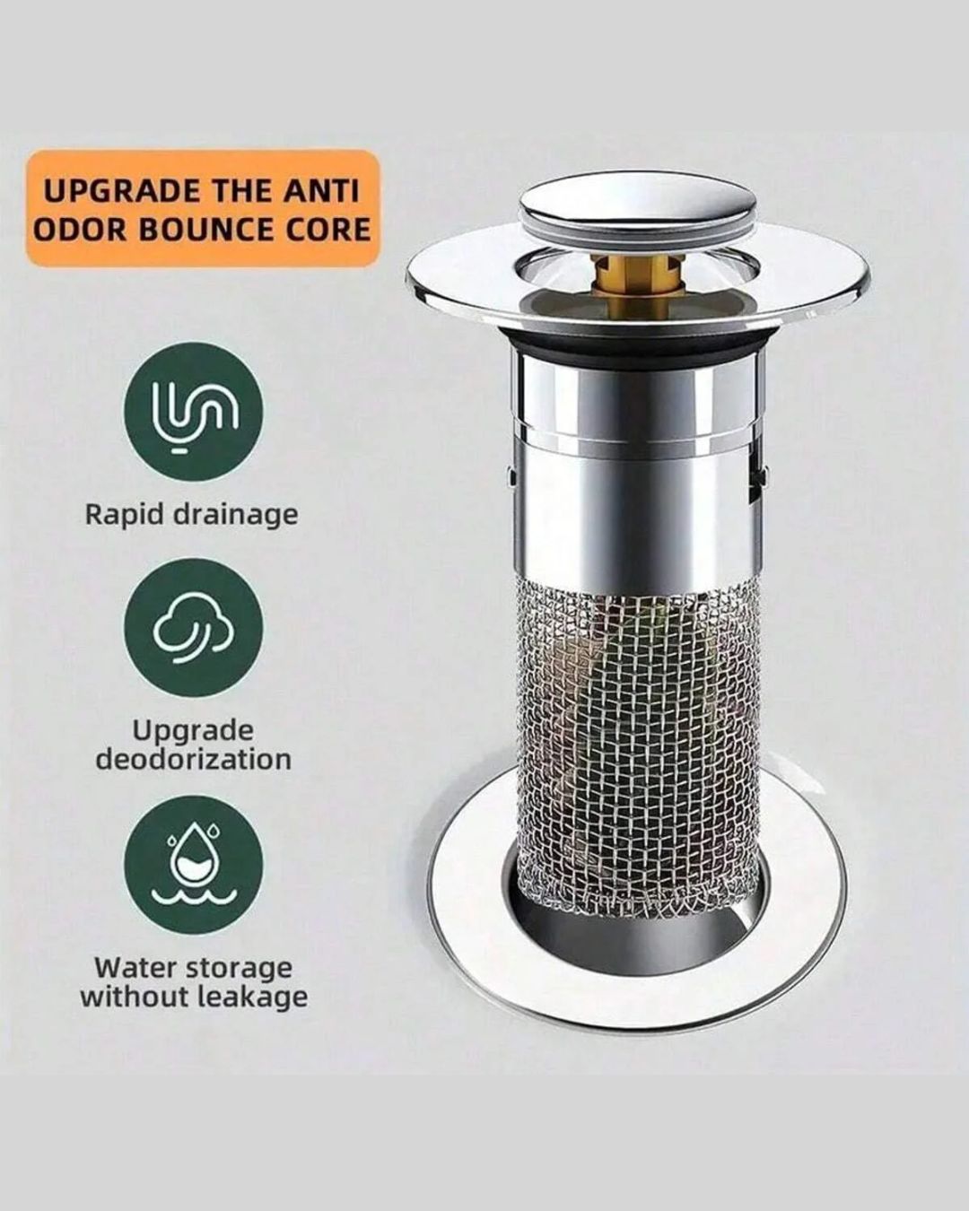Stainless Steel Pop Up Sink Drain Filter