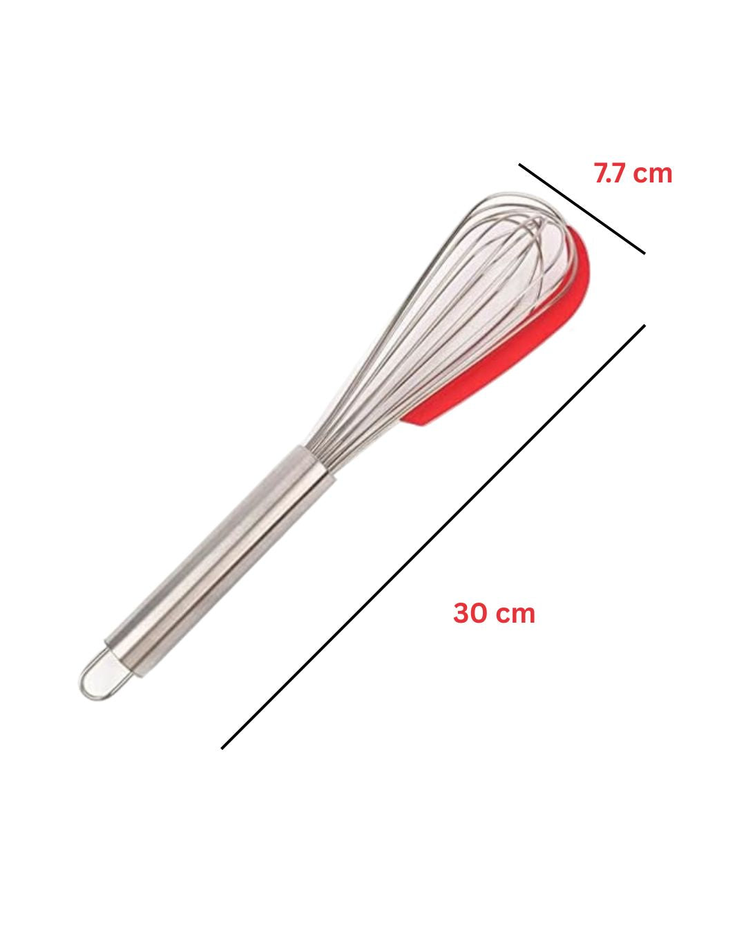 2-in-1 Stainless Steel Whisk with Integrated Bowl Scraper