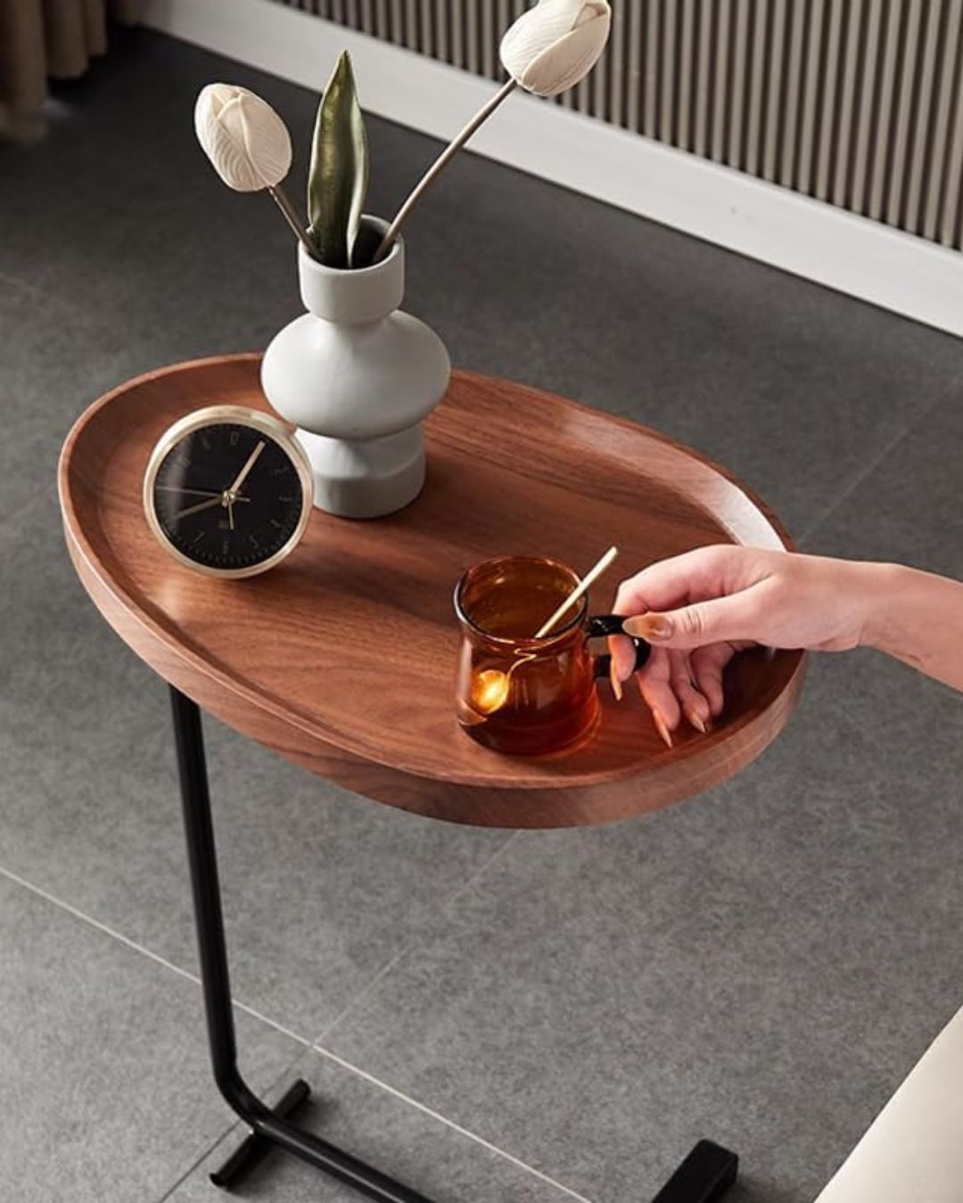 C-Shaped End Table for Couch
