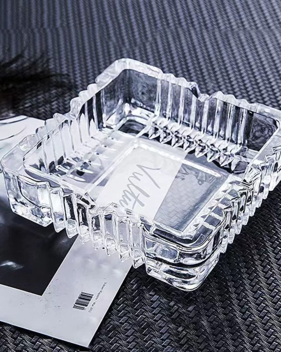 Square Crystal Glass Smoking Ashtray