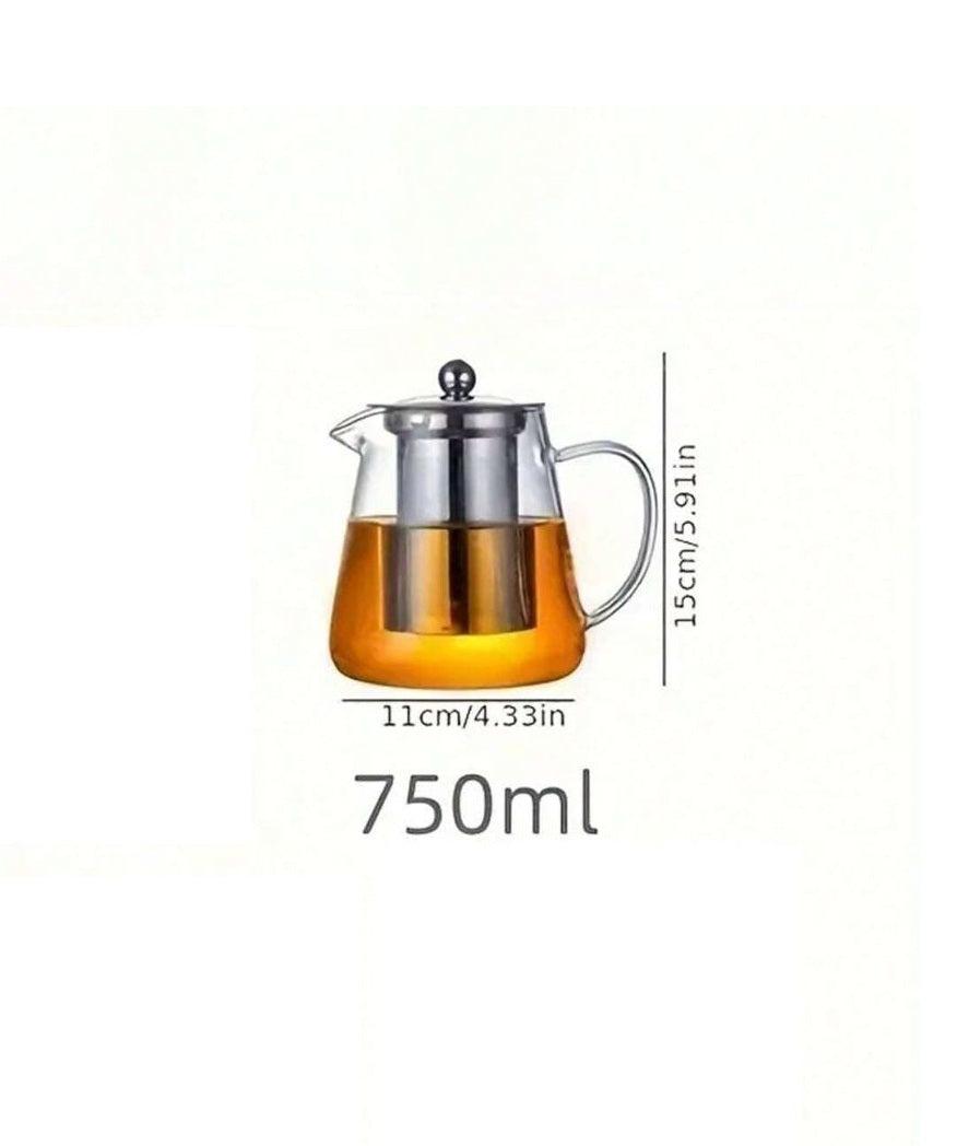 Borosilicate Glass Striped Teapot