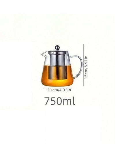 Borosilicate Glass Striped Teapot