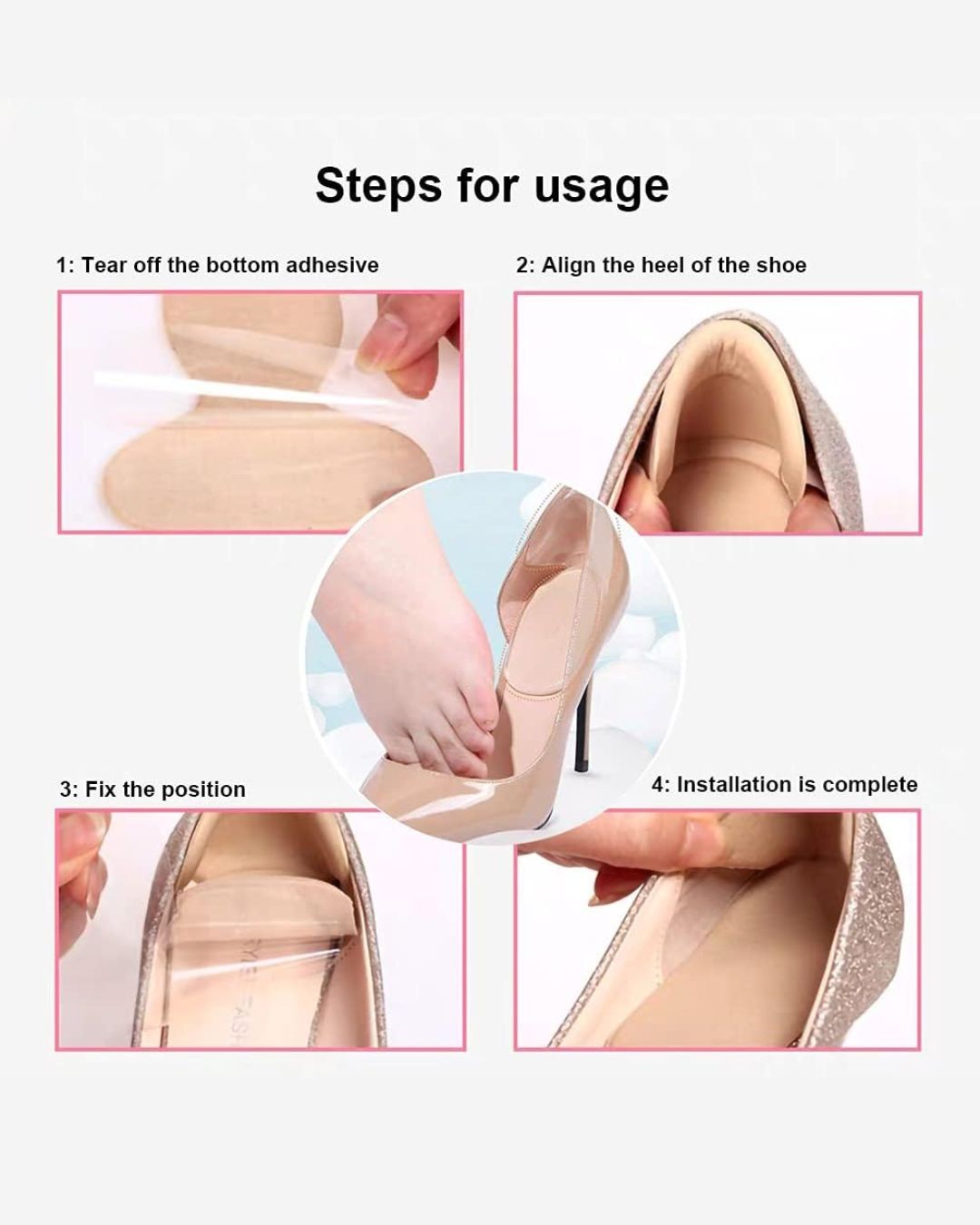 Anti-Friction High Heel Pads