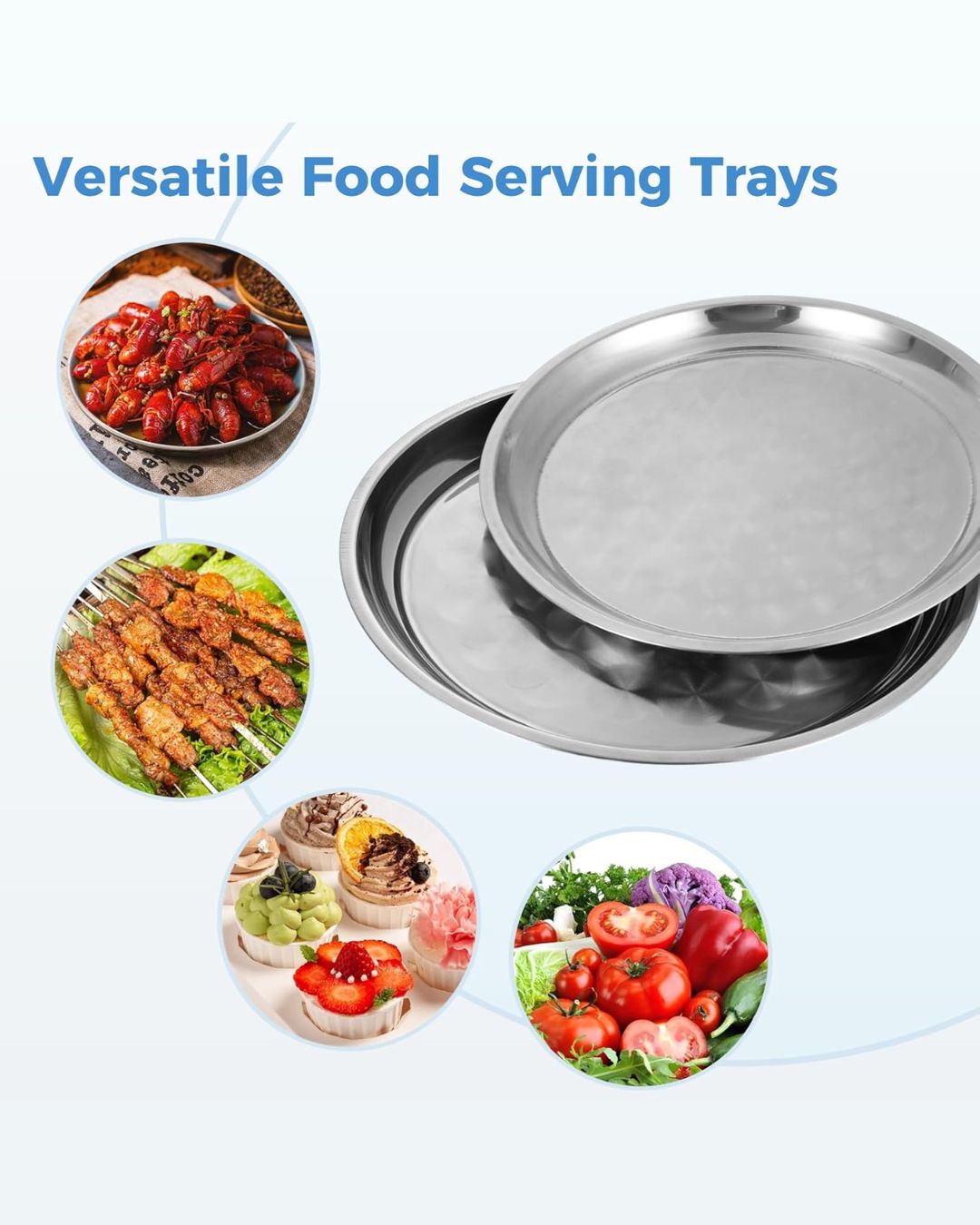 Stainless Steel Round Tray 4pcs Set