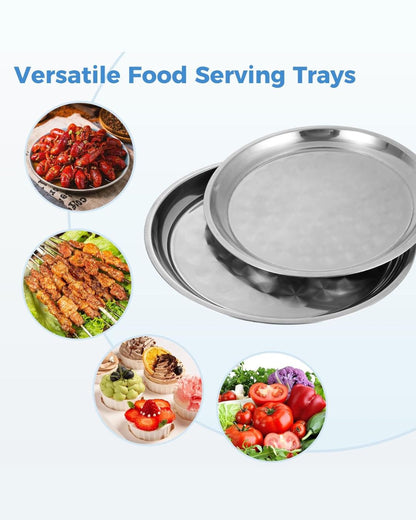 Stainless Steel Round Tray 4pcs Set