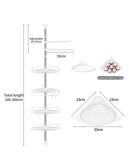 4 Layer Adjustable Shelf Corner Rack