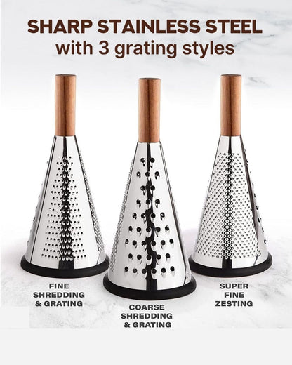 Cone Grater with Wooden Handle