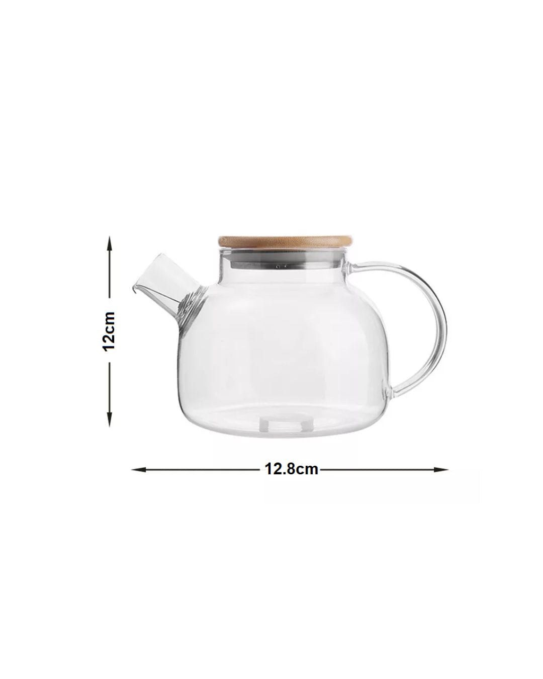 High Borosilicate Glass Teapot with Infuser & Bamboo Lid