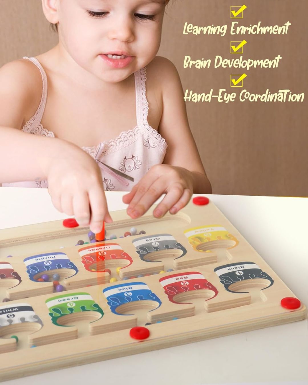 Montessori Magnetic Color and Number Maze