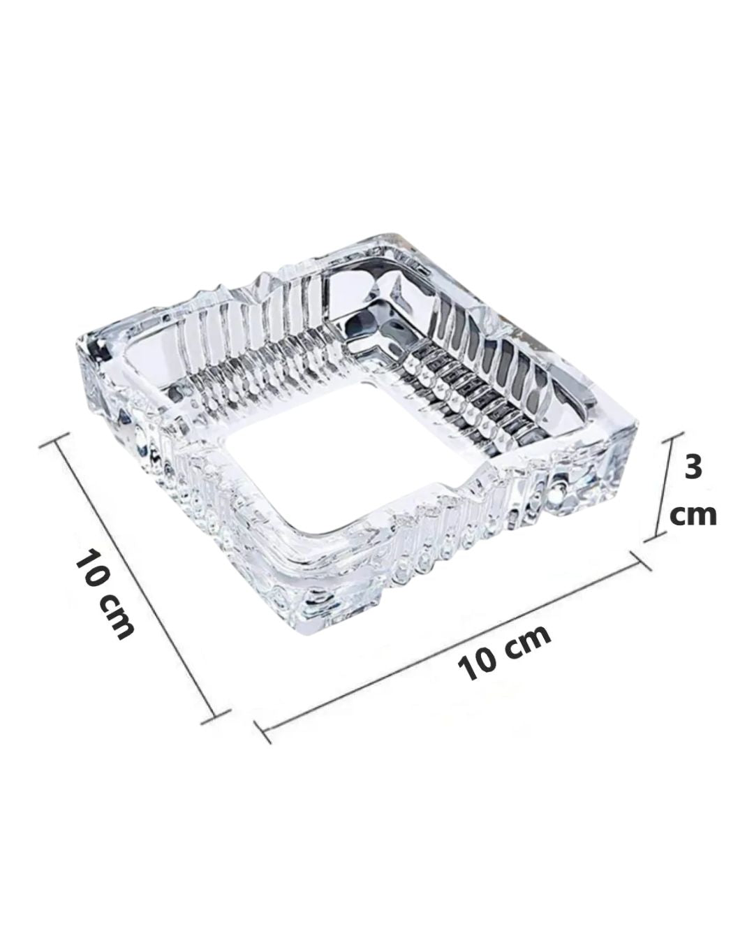 Square Crystal Glass Smoking Ashtray