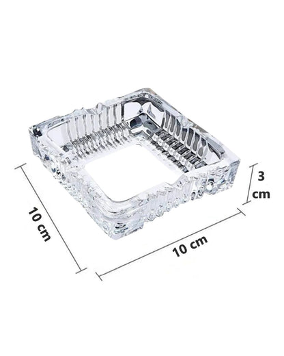 Square Crystal Glass Smoking Ashtray