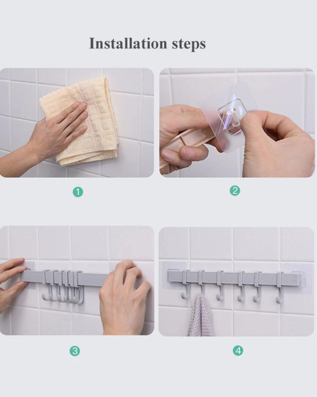 Adhesive 6-Adjustable Slider Hooks