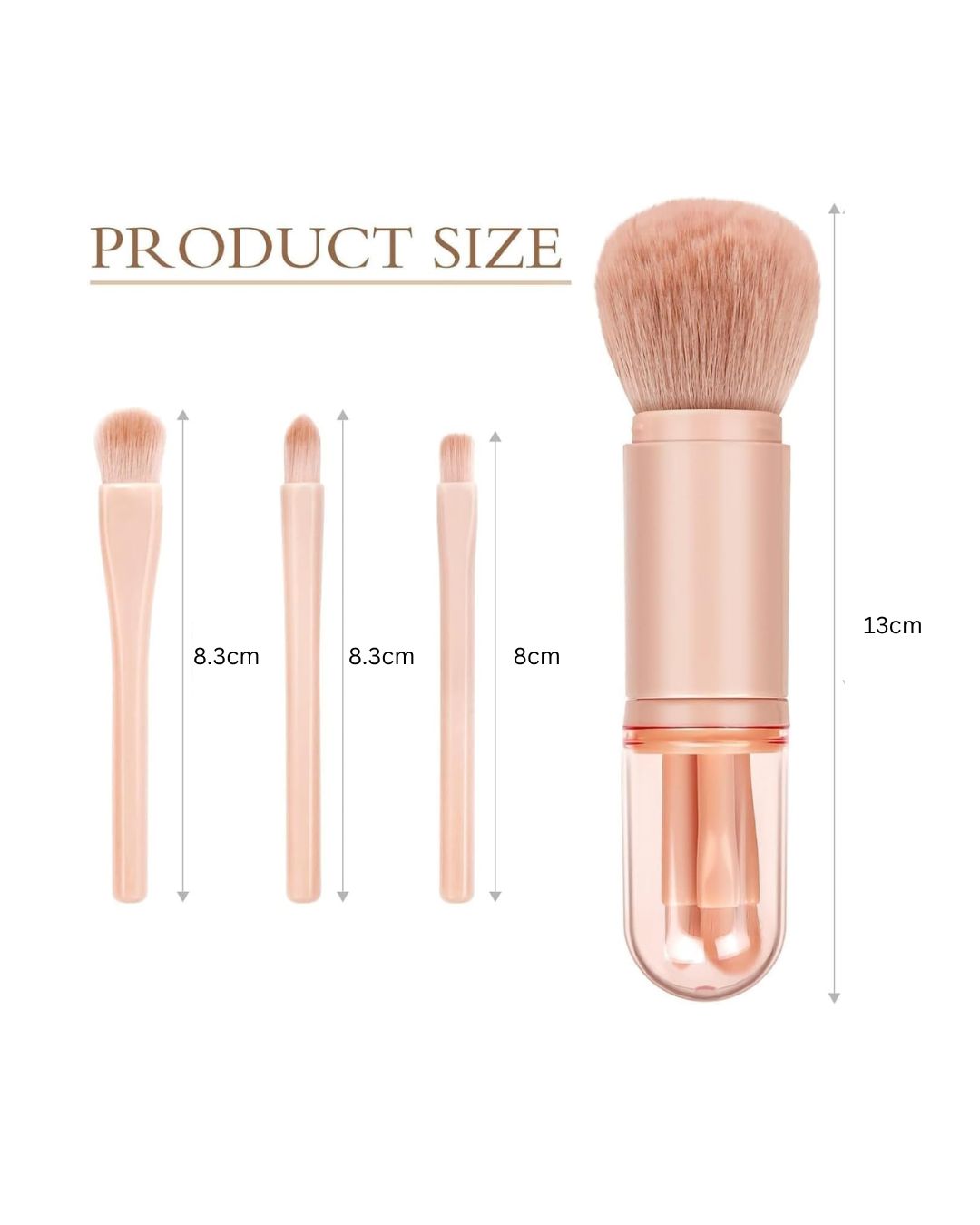 4-In-1 Portable Makeup Brush Set