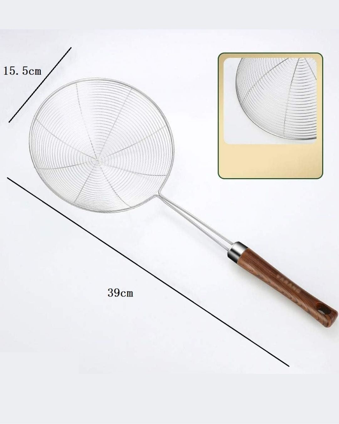 Wooden Handle Strainer Skimmer